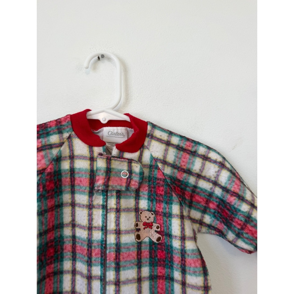 Vintage Carter's Fleece Sleep Sack – Red Plaid – Up to 21 lbs –‎ GUC - Picture 2 of 4